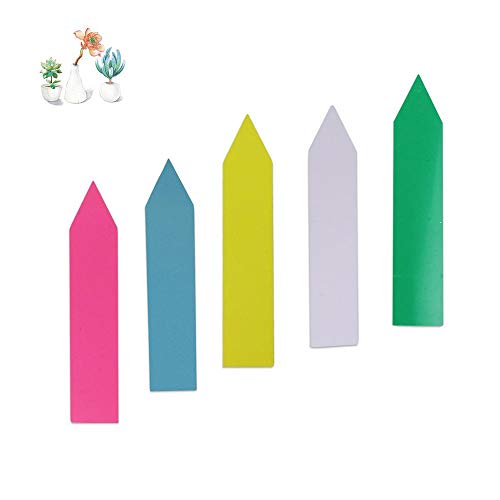 Amasawa Pflanzschilder(500 Stück),10 * 2 cm Multicolor Kunststoff wasserdicht Label Pile Mark pflanzengarten Etikett wiederverwendbar,weiß/rosa/gelb/grün/blau jeweils 100.