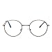 Produktbild Anti Blaues Licht Rund Lesebrille Vintage Metall Kreis Rahmen Computer Gaming Brillen für Damen Herren(Gunmetal/Klar)