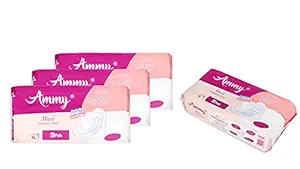 AMMY Advanced Dry Maxi All Night Cottony Soft Ultra Thin Womens/Girls Sanitary Pads with Wings (Napkins) - XL Wings (80 Pieces)(Pack Of 4)