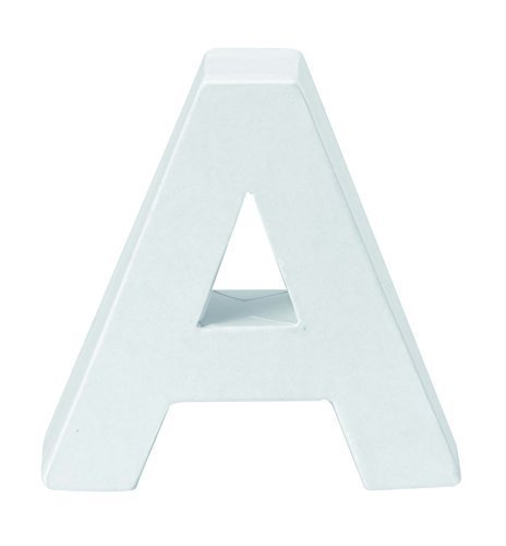 Papp-Buchstabe A weiss 10 x 3,5cm