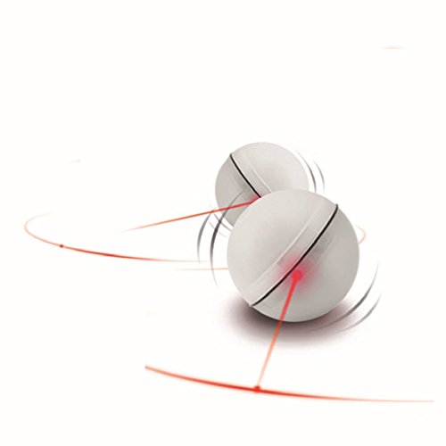 Lingstar he - Pelota de Flash interactiva para Gatos, Color Blanco