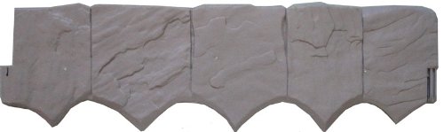 Zaun Mauer Palisade Rasenkante Beeteinfassung Stein 2,28 m x 13 cm grau 1,5 cm stark - 3