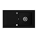 Produktbild Granitspüle schwarz, 1-Becken, Drehexcenter + Siphon, Spülbecken, Küchenspüle, Schrankbreite ab 50 cm