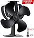 Produktbild Aobosi Hitze Powered Ofen Fan für Holz/LOG Brenner/Kamin,Umweltfreundlich Ventilator Ofenventilator mit 4 Rotorblätter und Kein Lärm,Schwarz