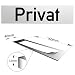 Produktbild Aluminium Türschild "Privat" 160 x 40 x 1,5mm (Oberfläche veredelt) • Selbstklebend
