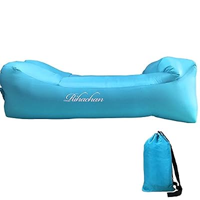 Rihachan Chaise gonflable, canapé à air, gonflement rapide par vent ou pompe à air, canapé à air imperméable, canapé-cabine, parfait pour voyager, faire du camping, faire de la randonnée, des fêtes de piscine et de plage, un canapé convertible (…