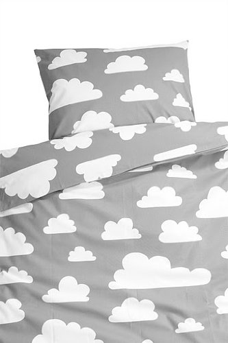 Farg Form Bedset with Cloud Print (Grey)