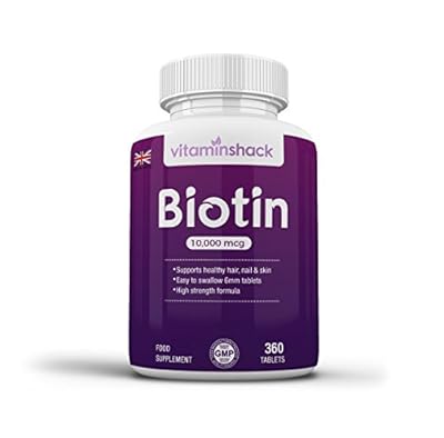Biotin 360 Tablets 10000mcg Hair Growth Tablets One Year