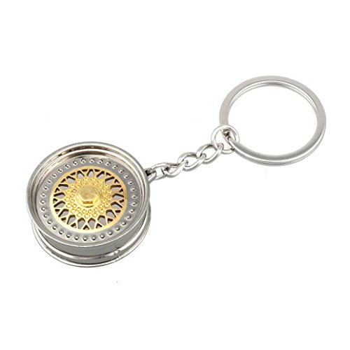 Preisvergleich Produktbild DDLBiz® Creative-Car Auto Metall Mini Felge Reifen Schlüsselanhänger (Gold)