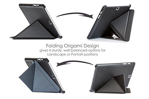 Forefront Cases® Neue Origami Leder Hülle / Tasche / Case / Cover für Samsung Galaxy Tab A 9.7 SM-T550 (Mai 2015) – Rundum-Geräteschutz und intelligente Auto-Sleep-Wake-Funktion mit 3-JAHRES-GARANTIE VON FOREFRONT CASES – inkl. Eingabestift und Displayschutz - 3