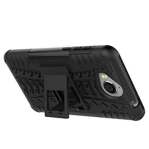 SMTR Huawei Y6 2017 Funda   Heavy Duty  H  brida Rugged Armor Case Choque Absorci  n Protecci  n Dual Layer Bumper Carcasa con pata de Cabra para Huawei Y6 2017 blanco