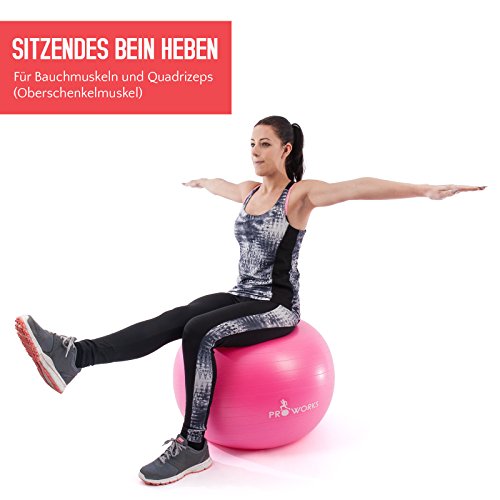 Proworks Anti-Platz Gymnastikball 65cm / 25.5” Hochleistungs Gymnastikball mit Pumpe - 2