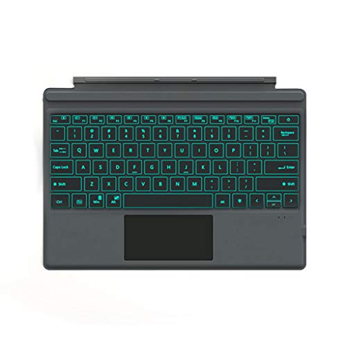 Preisvergleich Produktbild Zmsdt Microsoft Surface Pro 5 / Pro 4 / Pro 3-Tastaturabdeckung, wiederaufladbare drahtlose Bluetooth-Tastatur mit Trackpad, schwarz