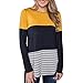Produktbild Epig Damen Frühling Pullover, Große Größe Frauen Streifen Spitze Patchwork Langarm T-Shirt Lässige Damen Farbblock Tops Bluse