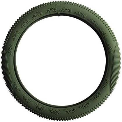 ASJ Natural Silicone Candy-colored Steering Wheel Cover Super Feel Skid Environmental Tasteless Silicone Universal (Army Green)
