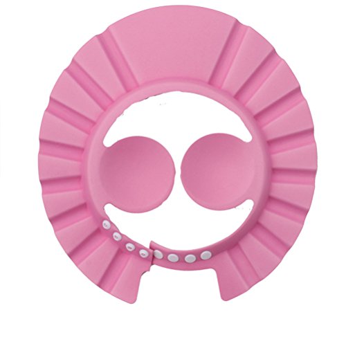 ANAM Update Ear protection Baby Shampoo Cap, Soft Toddler Shower Bathing Hat Adjust Headband (1 piece Pink)
