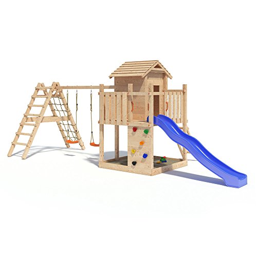Preisvergleich Produktbild Gigantico Spielturm Kletterturm Baumhaus Rutsche Schaukeln (erweiterter Schaukelanbau)