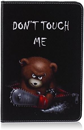 iPad Mini 1 2 3 Case, Vioela Slim Fit Cool Don't Touch My Phone Quotes Bad Bear Pattern Flip Stand PU Leather [Magnetic Closure] Stand Protective Cover for Case Cover for Apple iPad Mini 1 2 3 7.9 Inch Tablet - Black