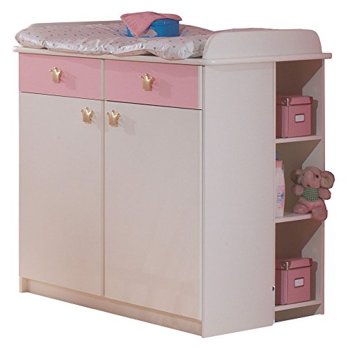 Preisvergleich Produktbild Beauty.Scouts Möbel EXTARA Collection Wickelkommode Little Princess, Wickeltisch, mit Unterschrank, Kommode, Babyzimmer, Kinderzimmer, Alpinweiss