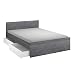 Produktbild INFINIKIT Haven Bett, 140 x 200 cm, mit Schubladen, graue Eiche Optik