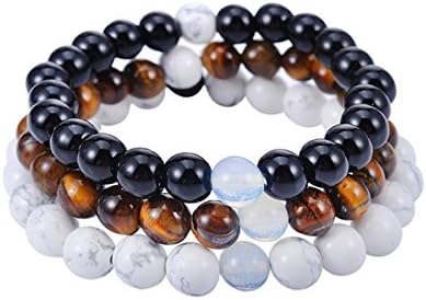 Qi Xiang Distance Bracelets Strong Elastic Friendship Relationship Lovers Bracelets His &amp; Hers 8mm Beads Couple Bracelets