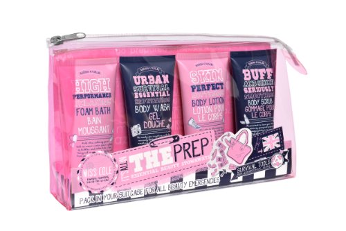 Grace Cole Its All In The Prep Toiletry Bag/ Foam Bath 100ml/ Body Wash 100ml/ Body Scrub 100ml/ Body Lotion 100ml