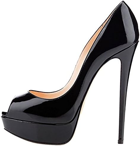 MIUINCY Womens Thin High Heels Ladies Peep Toe Platform Pumps for Wedding Party Dress …