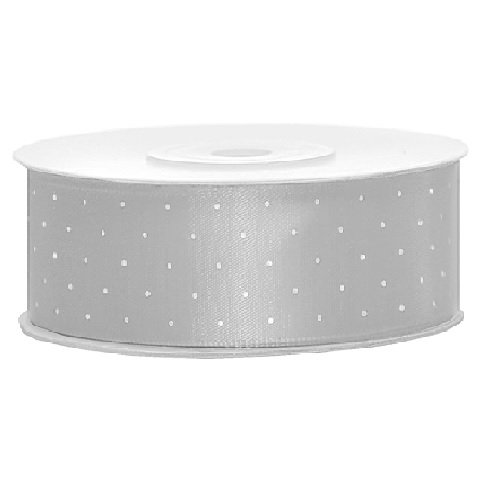 Party Parade Cinta de Boda con Lunares Plateados y Blancos