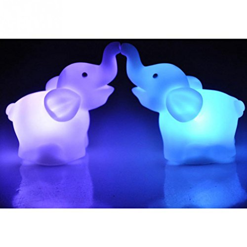 edealing (TM) 2er Pack kreative nette Elefant führte Nachthelle Farben geändert romantisches Geschenk für Haus Hochzeitsdeko - 2