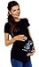Zeta Ville Maternity - Women's Funny Baby w/h Naughty Finger Scan T-shirt - 069c (Black, UK 10/12)