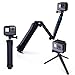 Produktbild 3 Wege Halterung für GoPro Hero Alle Modelle / SJCAM - Monopod Schwenkarm Verlängerungsarm für Action Kamera - 3-in-1 Selfie Stick Handgriff und Stativ für Sport Kameras - Ideal, um jeden Moment in Aktion zu erfassen - Enthält 1/4 '' Adapter für Sony / Xiaomi - Schwarz von DiveMose