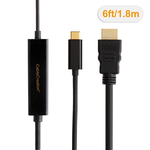 USB C to HDMI, CablCableCreation 6ft USB Typ C (USB-C) auf HDMI Kabel (DP Alt Mode) für Apple Das neue Macbook / Chromebook Pixel / Dell XPS 13 / Yoga 900 / Asus Zen AIO / Lumia 950 / 950XL, [4Kx2K Auflösung], 1.8M / 6ft Schwarz - 2