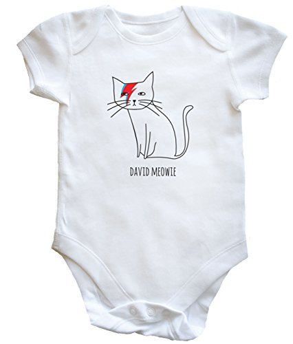 HippoWarehouse David Meowie baby vest boys girls