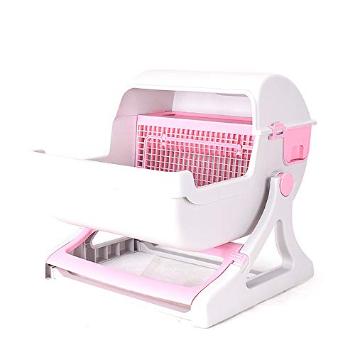 Preisvergleich Produktbild Nuoyi Katzentoilette Halbautomatische Schnellreinigungsbox Große Bequeme Katzentoilette - Halbautomatisch Leicht zu reinigen Katzenklo,Pink