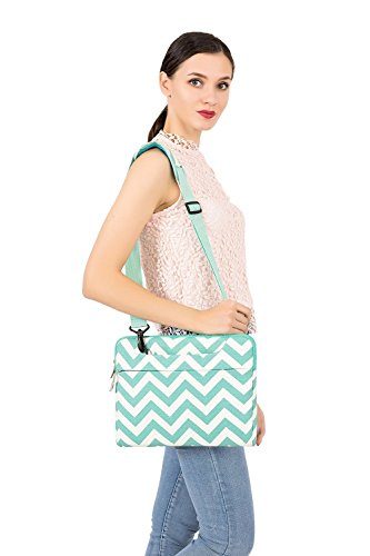 MOSISO Notebooktasche f  r 13-13 3 Zoll MacBook Pro  MacBook Air  Notebook Computer Chevron Segeltuchstoff Laptop Schultertasche Sleeve H  lle Umh  ng