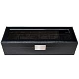 CAIBANA Uhrenbox – kostenlose & edle Geschenkbox – Luxury Carbon Optik Design Uhrenkasten für 6 Uhren aus hochwertigstem Material – Uhrenbox herren Uhren Aufbewahrungsbox - 5