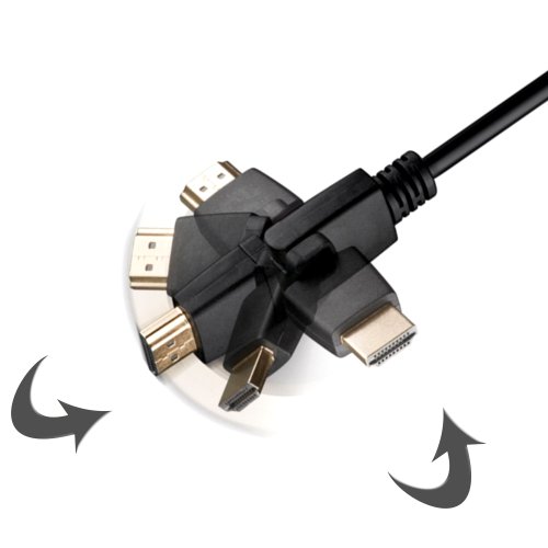 Ligawo High Speed HDMI Kabel mit Ethernet (2x winkelbar, 90 Grad beidseitig, 2 m) - 2