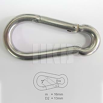 4 Moschettoni In Acciaio Inox ORTAVA Con Vite - Capacit&agrave; 397kg Ciascuno, Per Escursionismo E Campeggio