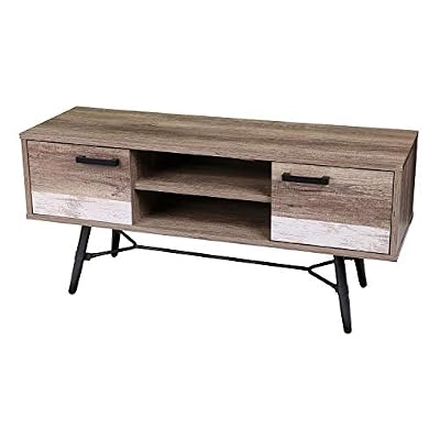 Urban living Meuble de TV Brooklyn - 120 x H. 55 cm - Marron