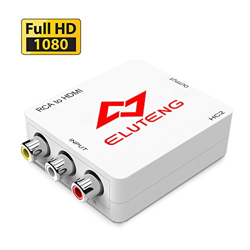 ELUTENG AV auf HDMI Konverter 1080P CVBS AV zu HDMI Adapter Composite Video Signal HDTV Konverter R/L RCA HDMI Wandler mit USB Kabel