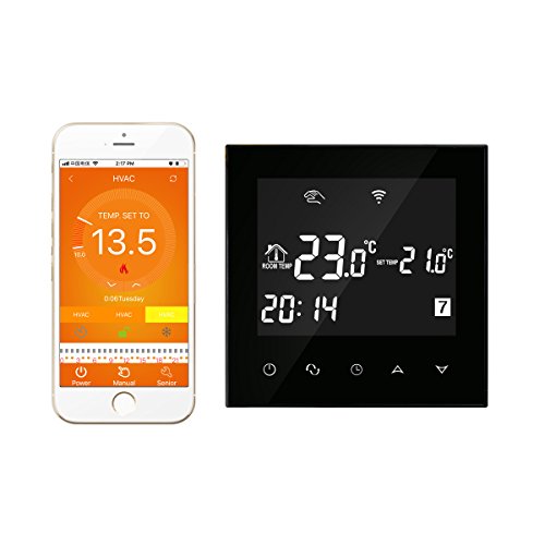 Termostato caldera gas wifi negro pantalla tactil - programador semanal regulador caldera controlador de caldera