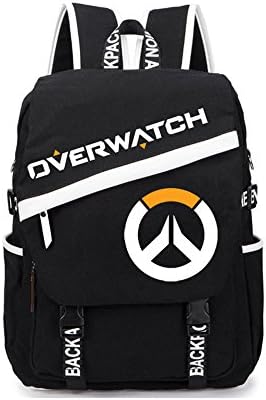 Game Overwatch Backpack Shoulder Bag Canvas School Rucksack Cosplay DVA Unisex (Overwatch OW)