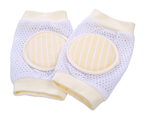 1 Pairs Reticular Crawling Baby Knee Pads Protector Kids Knee Pad YELLOW