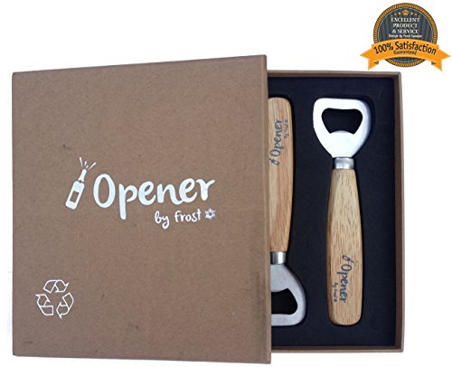 Décapsuleur-Lot de 3-bouteille en bois de haute qualité ultra tendance Bartender Bartender Ouvre-Bouteille-Poignée douce pour une ouverture de bouteilles de bière, Ciders, boissons rafraîchissantes et plus Vendu dans une jolie boîte cadeau-Garantie à vie - 3