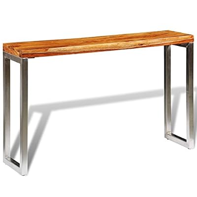 vidaXL Console en bois sheesham solide avec pieds acier