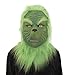 Price comparison product image  Cosplay Grinch Mask, Christmas Melting Face Latex Costume Collectible Prop Scary Mask Toy Gift By GreatestPAK
