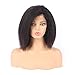 Produktbild WIGIRLS Brazilian Yaki Straight Hair Wigs Human Hair Kinky Straight Virgin Hair Unprocessed Virgin Brazilian Hair 13 * 5 Lace Front Wig with Baby Hair for Black Women 180% Density,8INCH