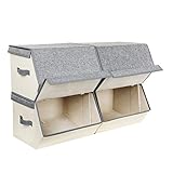 ORDNUNGSHELFER FÜR EFFEKTIVES SORTIEREN: Maße pro Box: 38 x 26, 5/35 x 25 cm (B x H x T), so werden all Ihre Gegenstände wie Bettwäsche, Unterwäsche, CDs, DVDs, Zeitschriften, Spielzeug oder andere Accessoires sortiert sowie gepflegt im Kleiderschrank, Regal usw. verstaut