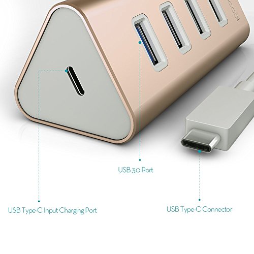 dodocool USB Typ C auf 4 Port USB 3.0 Hub Adapter mit USB C Female Charging Port Power Delivery PD für neue MacBook/MacBook Pro - 7