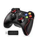 juego xbox 360 fifa 2018 【Diseño ergonómico】El mando tiene 2 gomas para mejorar el agarre del mando. Tiene la conexión plug and play, 2 josticks y 2 triggers, control de cruceta, 18 botones, 4 leds, y función turbo y buena señal inalámbrica